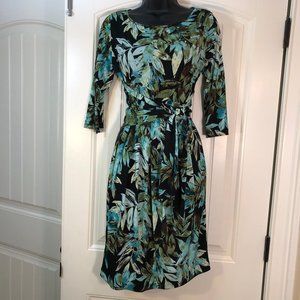 Floral Dress with Wrap Tie in Front